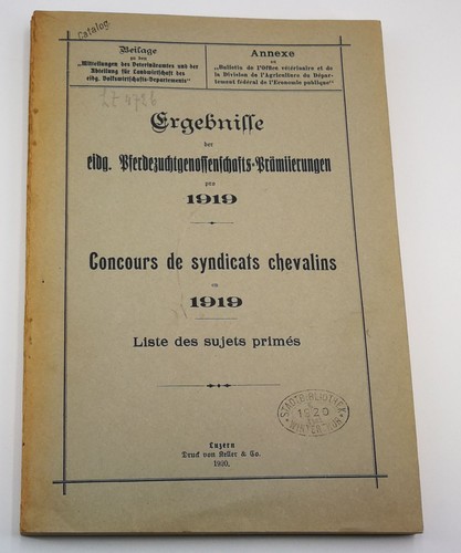 Pferdezucht schweiz 1919 - pferdezucht,