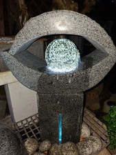 Granitbrunnen kompl. Set Granitstein  mit LED und drehender Glaskugel