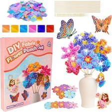 Kindergeburtstag Blumen Bastelkoffer, Bastelset Kinder ab 5-12 Jahre, Basteln Mä