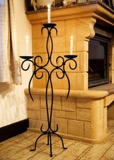 Kerzenständer Groß Antik Artus 100 cm Schmiedeeisen Kerzenleuchter Metall