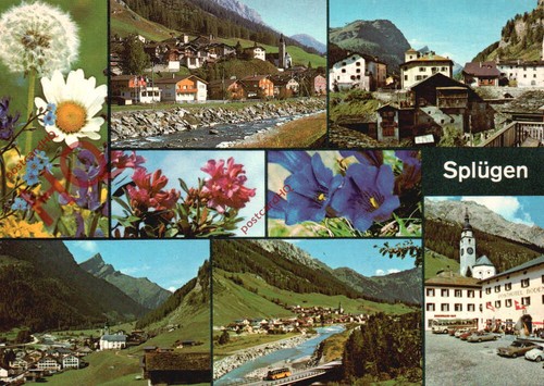 Ansichtskarte splugen - ansichtskarte:,