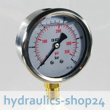  Manometer Glyzerin gefüllt, 0-25 bar, Hydraulik, Glycerin, Anschluß unten