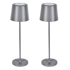 HOFSTEIN Abano Tischlampe Tischleuchte dimmbar aus Metall/Kunststoff Grau/Weiß