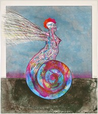 Jäger, Figürliche Darstellung (Schnecke). 1981. Sign. Original-Farblithografie.