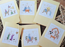 6 Stickvorlagen "Krippenszenen" 6 Kreuzstichmotive Lesley Teare