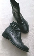 FABIANI STIEFELETTE GRÖSSE 40 SCHWARZ LEDER