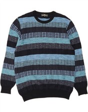 JIM SPENCER Herren Rundhals Pullover Pulli XL blau gestreift Baumwolle klassisch CJ03