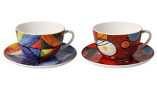 2er Set Wassily Kandinsky Jumbotassen Schweres Rot & Farbstudie 500ml Goebel