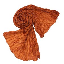 Knitterschal Halstuch Schal XXL Braun Karamell Seide 180x90cm