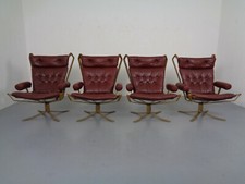 70s Danish Super Star Falcon Leather & Steel Chairs (4)
