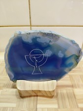 Große Achatscheibe Blau mit