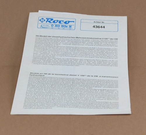 Roco 43644 betriebsanleitung - roco,