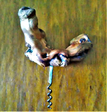 Korkenzieher Flaschenöffner Weinflasche Bar Holz -Griff antik Vintage