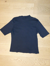 Geripptes Shirt mit Stehkragen