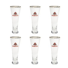 6x Martini Bierglas Glas Pils