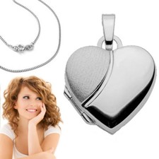 Medaillon Herz Weiß Gold 375