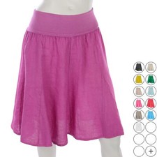 Damen Leinenrock Knielang mit