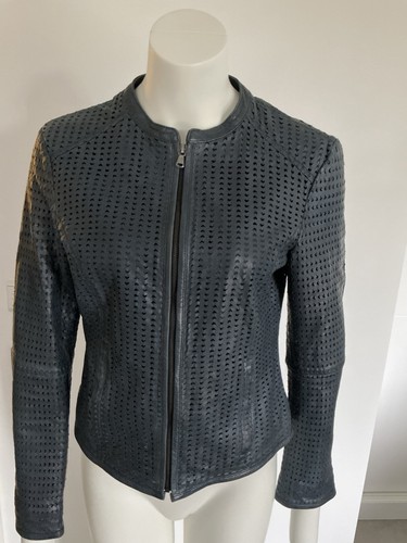 Damen lederjacke dunkelblau - lederjacke,