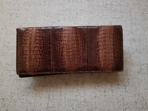 Braune krokodillederhandtasche - braune,