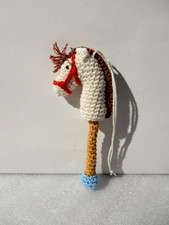 NEU Weihnachten gehäkelt Steckenpferd weiss Baum Schmuck Handarbeit Baumwolle