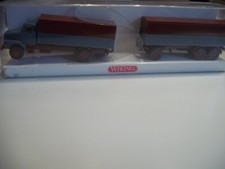 Wiking Volvo N 10 Hauber 2/3 Pritsche/Plane Hängerzug Neutral Rot - Grau  HO OVP