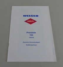 Preisliste Welger Zweiachs-Dreiseitenkipper + Stalldungstreuer Stand 1998/99