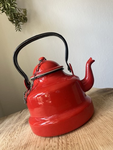 Roter emaille wasserkessel - roter,