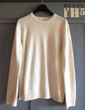 H&M  Klassischer Strick-Pullover Gr L  creme-weiß  80% Wolle 20% PA
