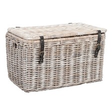 Rattan Truhe RESSY White Wash