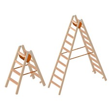 Layher 1020 Holzstehleiter mit Stufen Stufenstehleiter Holzleiter Bockleiter