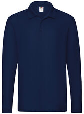 Fruit of the Loom Premium Long Sleeve Polo-Shirt Herren Langarmshirt Poloshirt