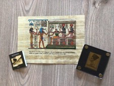 Gold 1/200 oz "Nofretete" Ägypten 5000 Francs Tschad mit Papyrus 30 x 42 mm !