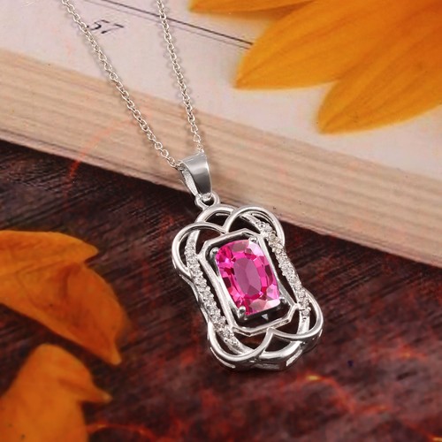 11x7 pink saphir cushion - 11x7, mm