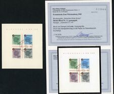 All. Besetzung Franz. Zone Württemberg Block 1I gestempelt Aulendorf , Befund