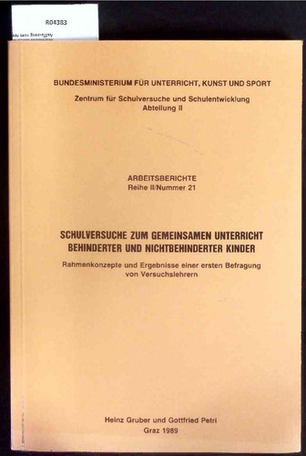 Schulversuche zum gemeinsamen - schulversuche,