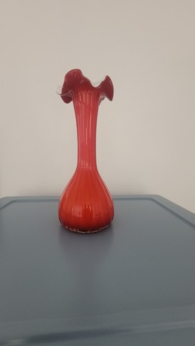 Vintage glasvase rot - vintage,
