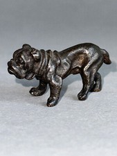 Miniatur Bronze Figur Dog Hund Englische Bulldogge Bulldog Sculpture .