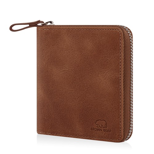 Brown bear slim wallet - wallet, rfid