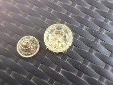 Salzfaß mit Metall Glas Schliff 3 teilig Salzgefäß