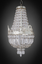 Deckenlampe Lüster Kristallleuchte Kronleuchter Silber Beleuchtung Korblüster