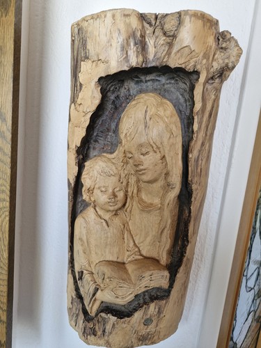 Holzfigur mutter mit kind - holzfigur,