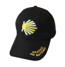 Basecap schwarz Jakobsmuschel - Jakobsweg Pilgerweg Andenken Souvenir