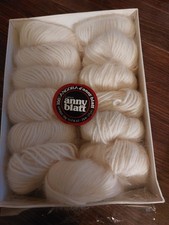 130g / 13x 100% Angora Anny Blatt Wolle naturweiß Fb. 1529 seltene Kostbarkeit