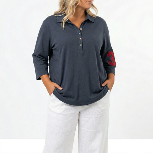 Sheego shirt langarm poloshirt - sheego,