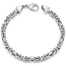 MATERIA Herren Armband Silber 925 Königskette 5mm rhodiniert Männer massiv 