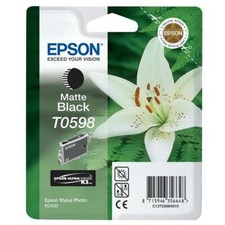 Original Epson T0598 schwarz matt Lilie Stylus Foto Photo 2400 R2400 o.V.
