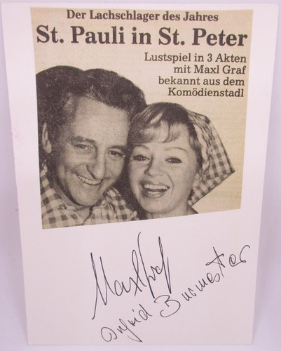 Autogrammkarte maxl graf - autogrammkarte,