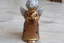 Lichtfigur Engel handbemalt aus Gips Höhe ca. 26 cm