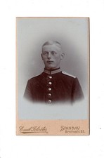 CDV Foto Soldat / Soldatenportrait - Spandau um 1900