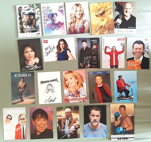 Autogrammkarten fotos mit - /,